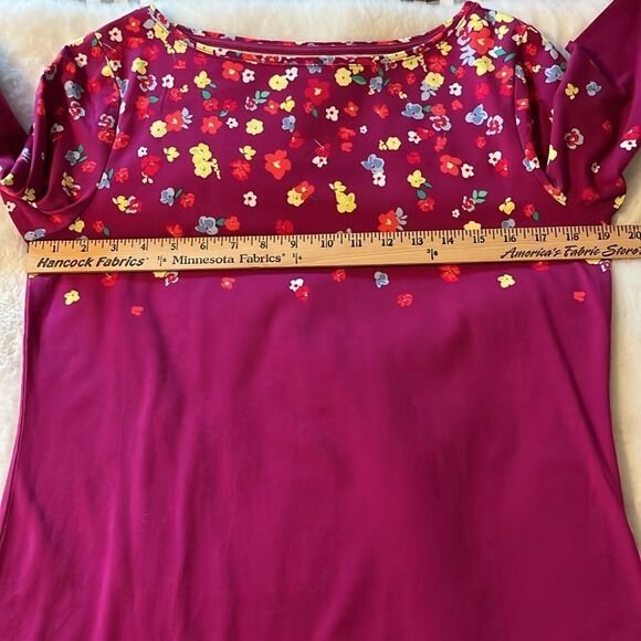 New! Talbots Cotton Bateau Neck Tee - Lovely Floral Size Medium - Picture 8 of 12